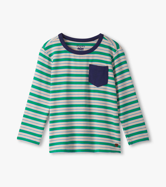 Boys Blarney Stripes Long Sleeve Bamboo T-Shirt