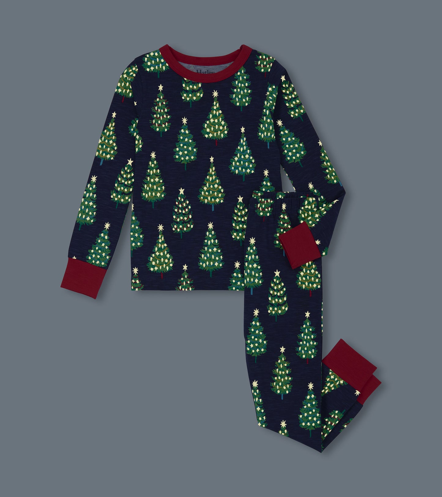 Boys Bottle Brush Trees Glow in the Dark Cotton Pajama Set