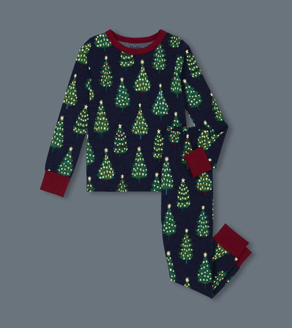 Boys Bottle Brush Trees Glow in the Dark Cotton Pajama Set