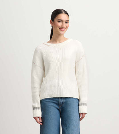 Waffle Knit Sweater - Cream