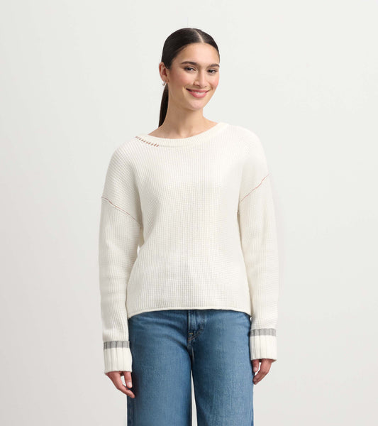 Waffle Knit Sweater - Cream