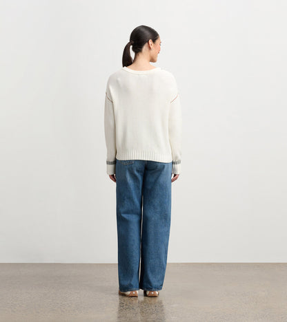 Waffle Knit Sweater - Cream