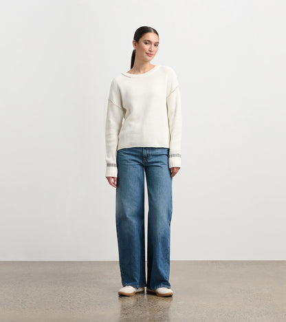 Waffle Knit Sweater - Cream