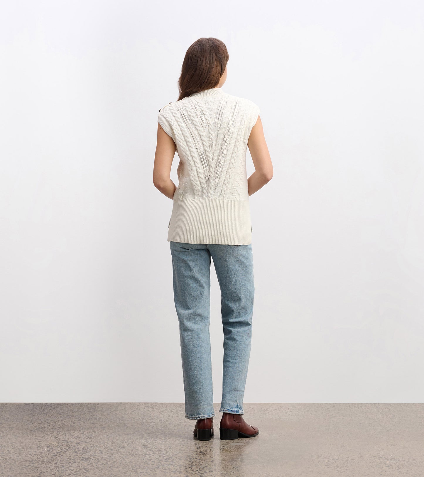 Cable Sweater Vest - Cream