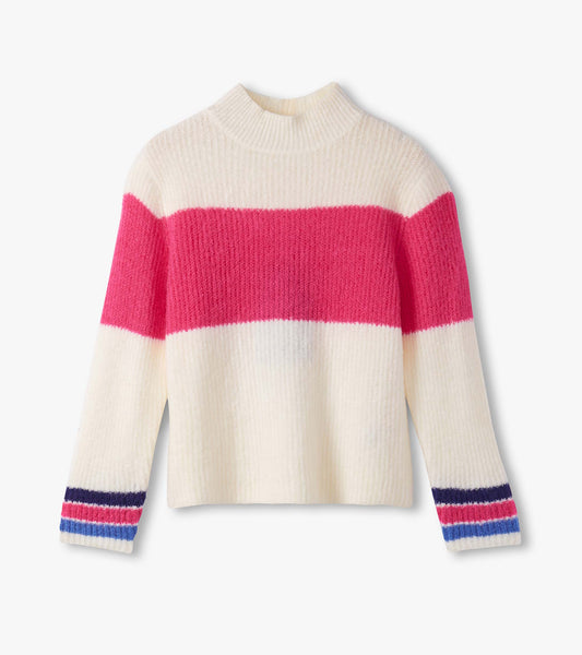 Girls Colourblock Mockneck Sweater