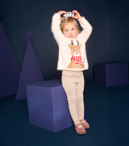 Baby & Toddler Girls Reindeer Furry Sweater