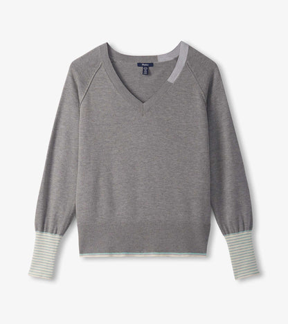 Cary V-Neck Sweater - Charcoal Melange