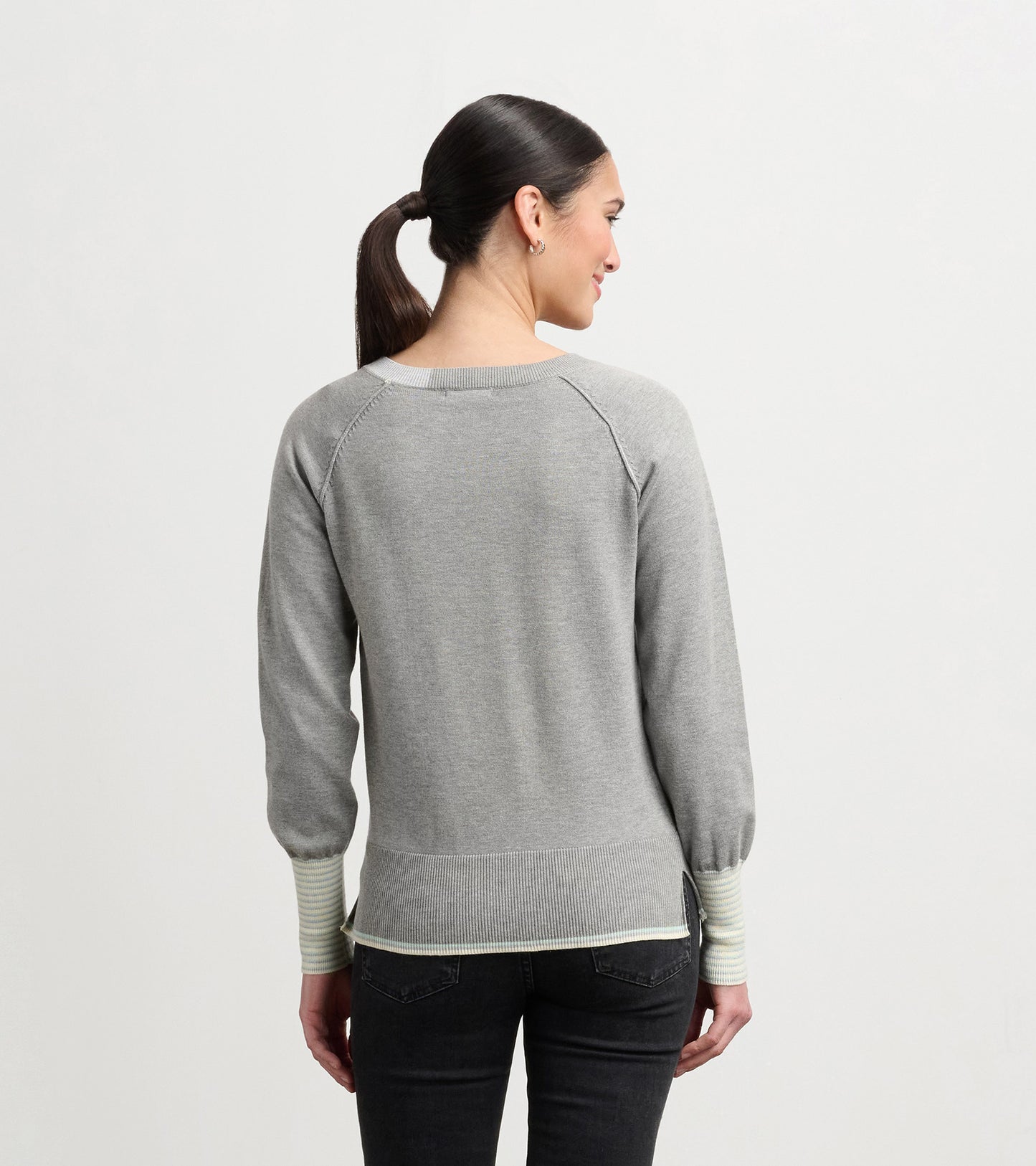 Cary V-Neck Sweater - Charcoal Melange