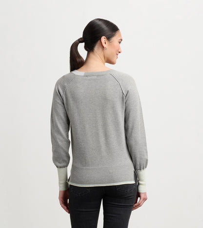 Cary V-Neck Sweater - Charcoal Melange