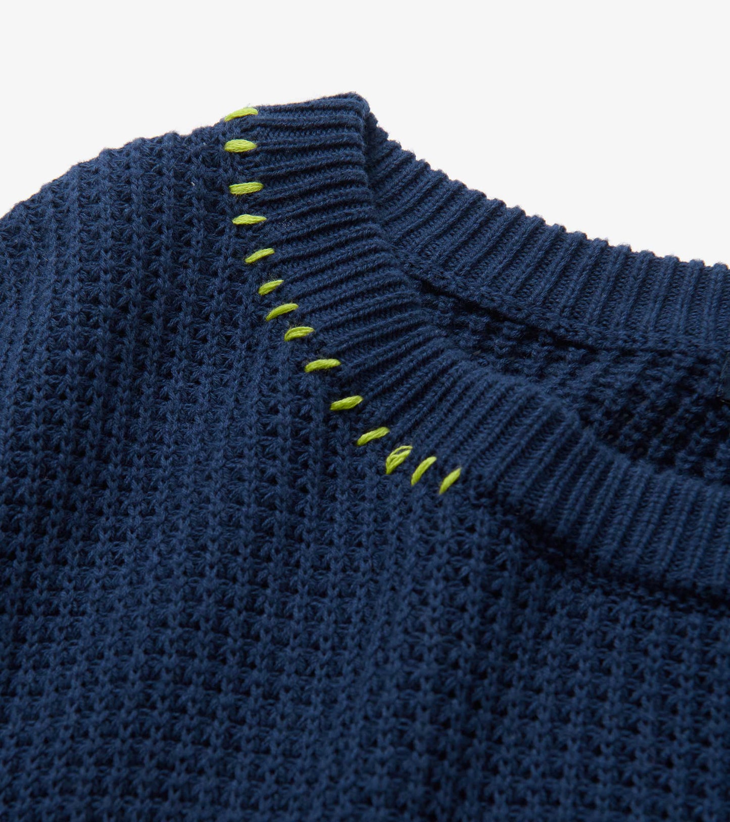 Waffle Knit Sweater - Navy