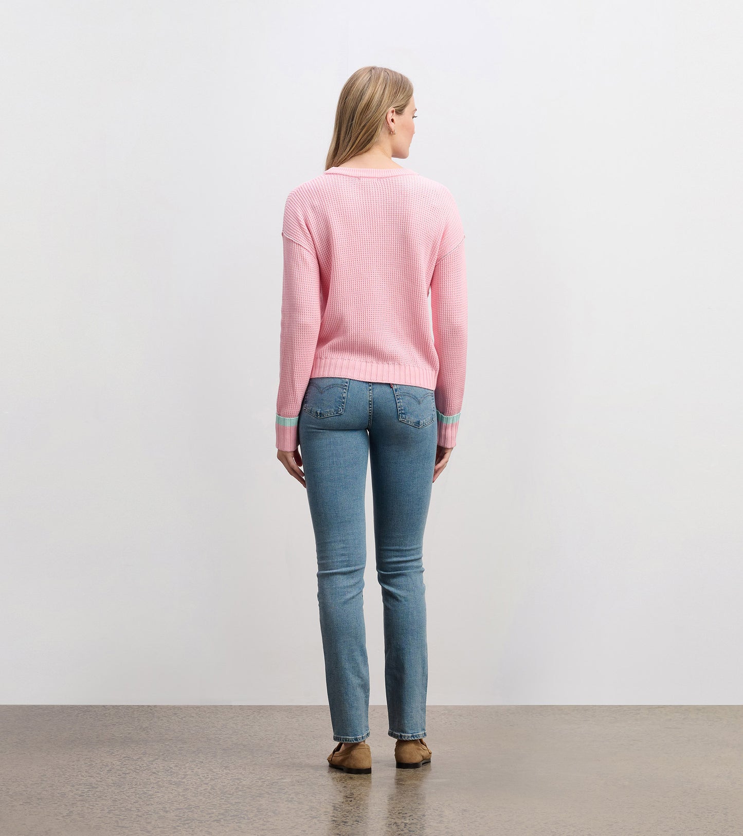 Waffle Knit Sweater - Fuchsia Pink