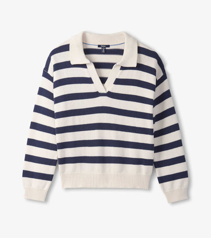 Johnny Collar Sweater - Nautical Stripes