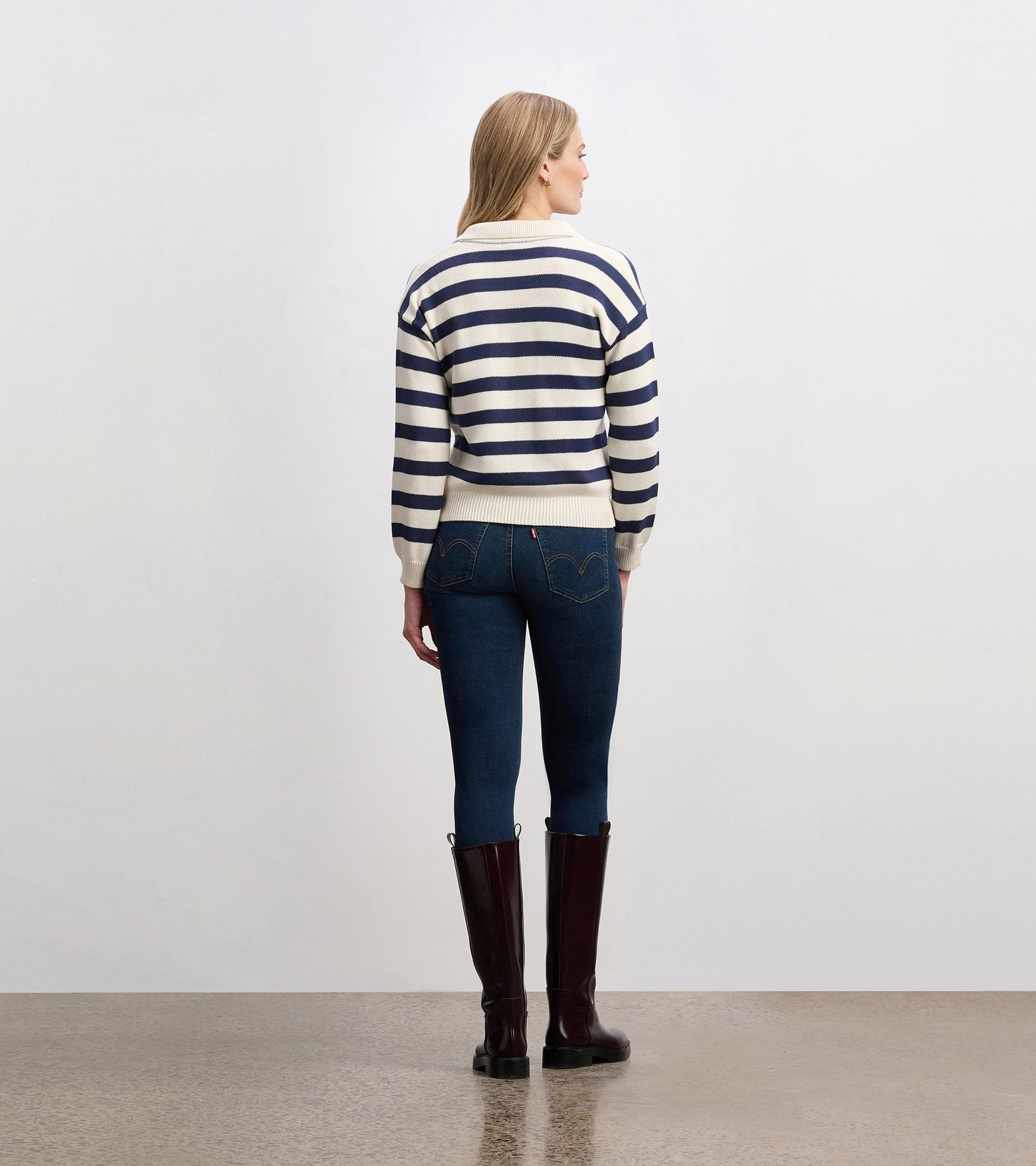 Johnny Collar Sweater - Nautical Stripes