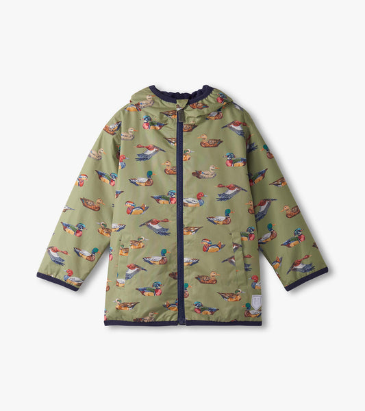Boys Duck Decoys Zip-Up Lightweight Rain Jacket