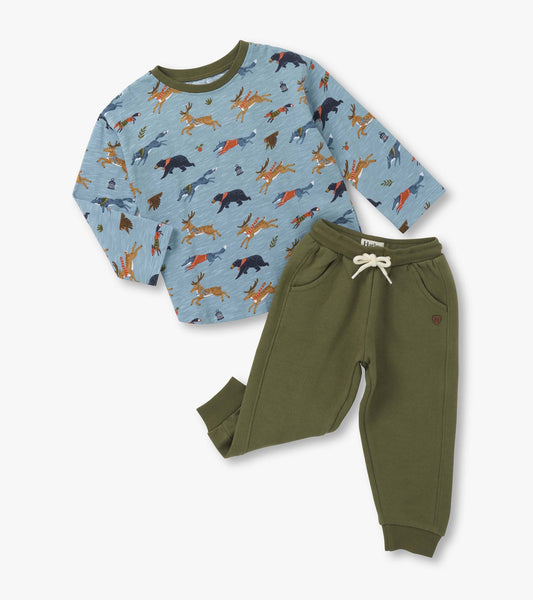 Baby & Toddler Boys Forest Animals Graphic Lounge Set