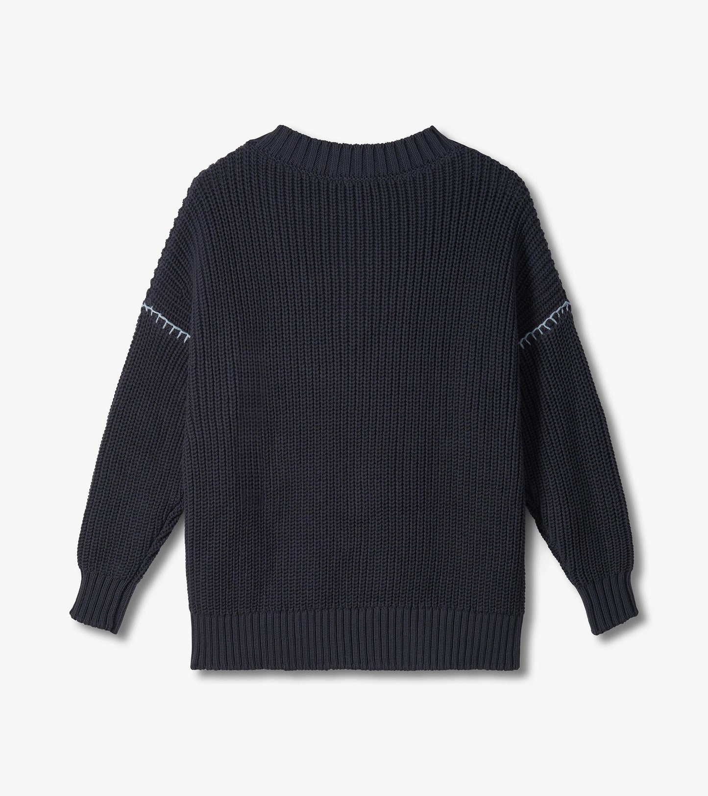 V-Neck Slouchy Sweater - Faded Grey