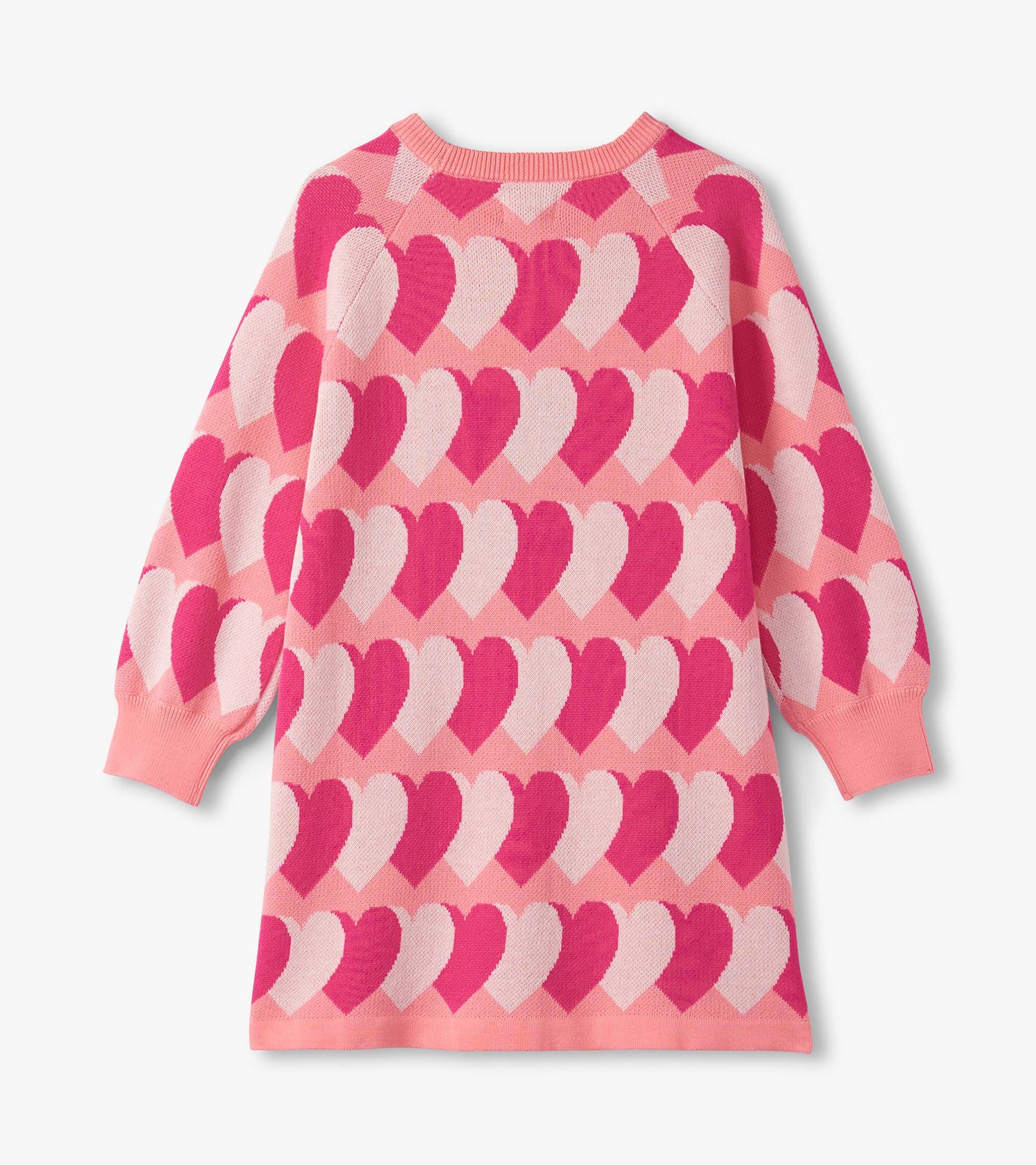 Girls Graphic Hearts Swing Sweater Dress Girls Graphic Hearts Swing Sweater Dress