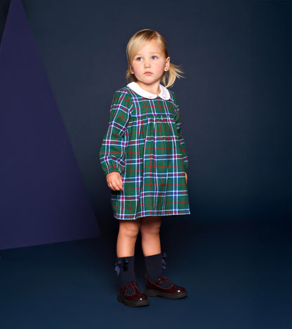 Baby & Toddler Girls Holiday Plaid Puff Sleeve Pinafore 12-18M Baby & Toddler Girls Holiday Plaid Puff Sleeve Pinafore 12-18M