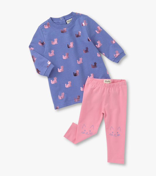 Baby & Toddler Girls Little Kitties Dress and Legging Set