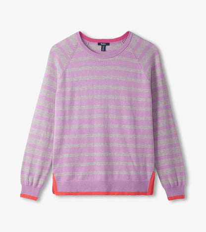 Olivia Sweater - Lilac Pink Stripes