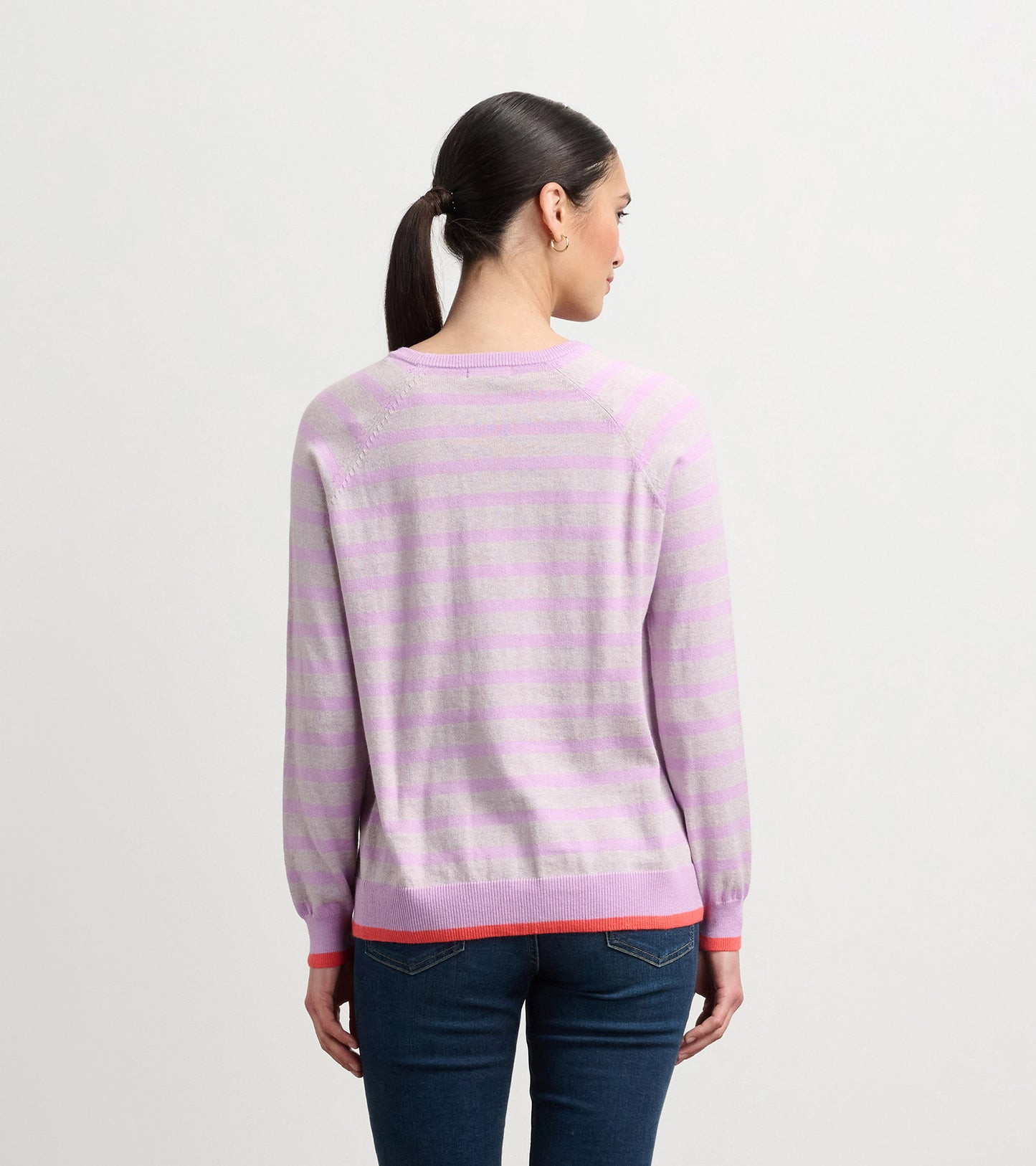 Olivia Sweater - Lilac Pink Stripes