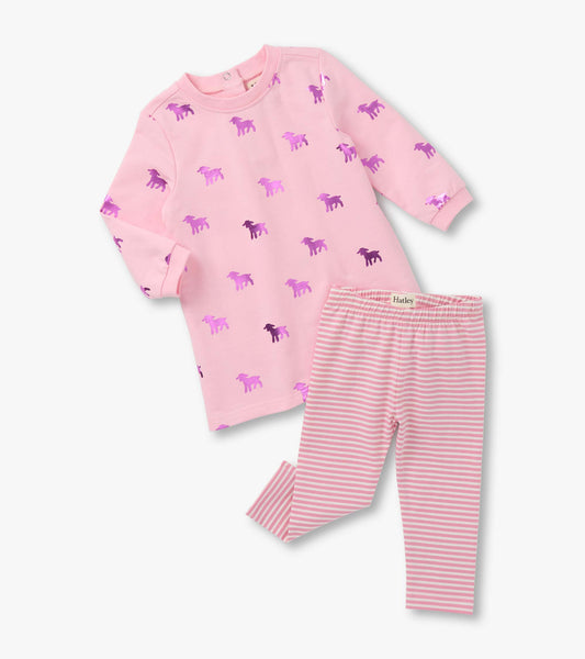 Baby & Toddler Girls Lamb Silhouette Dress and Legging Set