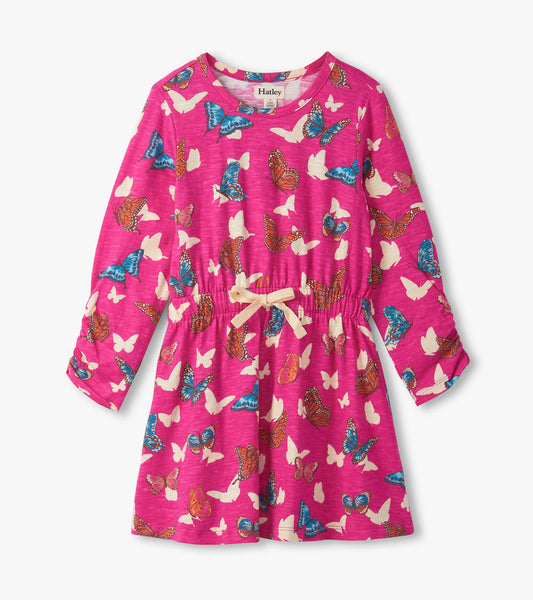 Girls Pop Out Butterflies Cinched Waist Dress