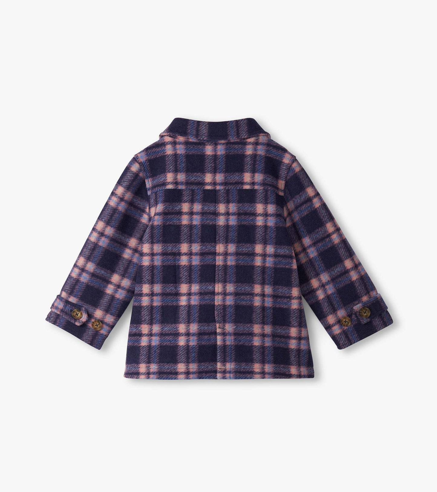 Girls Preppy Plaid Pea Coat