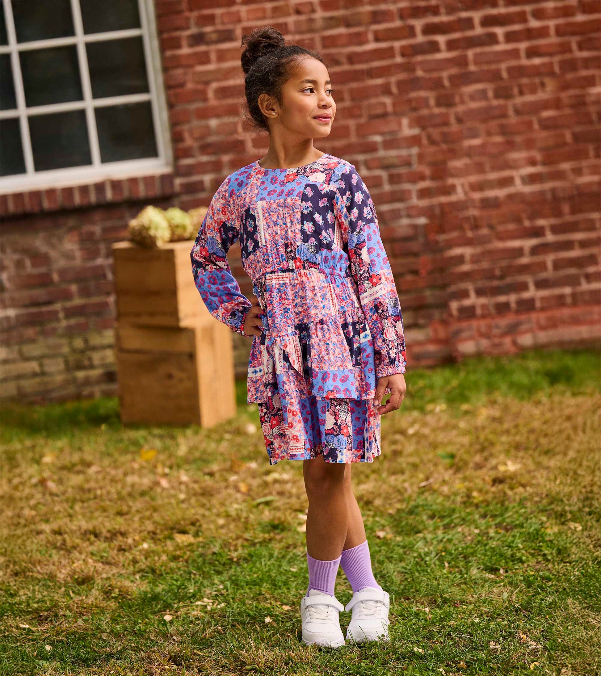 flounce dress Buffalo female Brown floral Size 34 * Machine wash cold with like colors Lydia Flounce Dress One Size