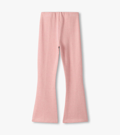 Girls Flamingo Pink Herringbone Bell Bottoms