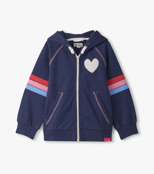 Girls Patriot Blue Zip-Up Hoodie