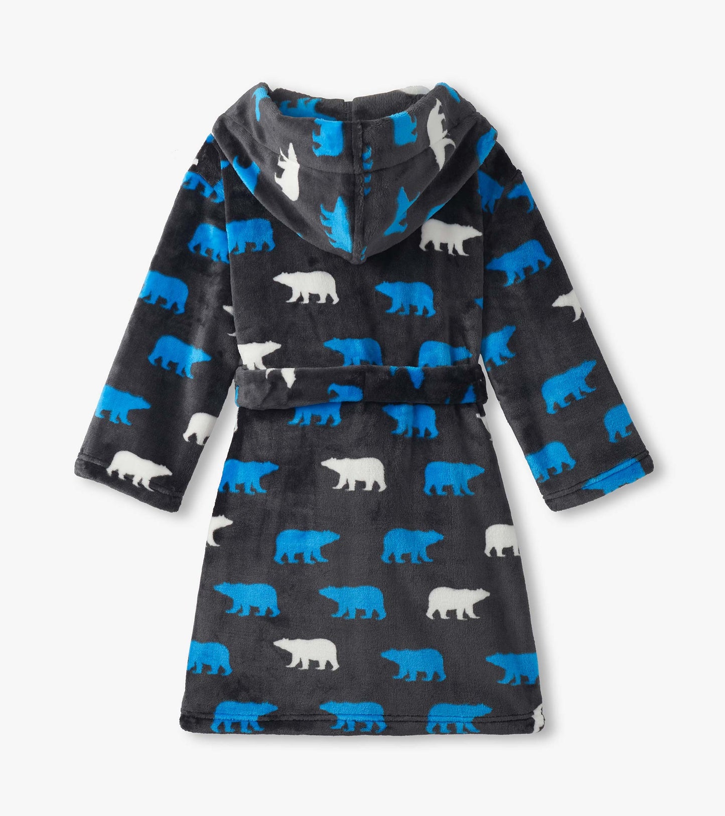 Boys Polar Bear Silhouette Fuzzy Fleece Robe