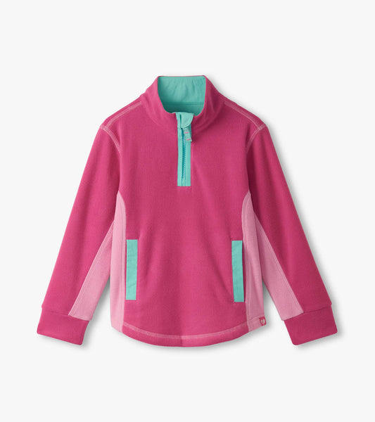Girls Raspberry Rose 1/4 Zip Mockneck