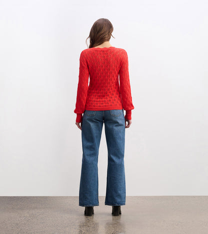 Iris Sweater - Ruby Red