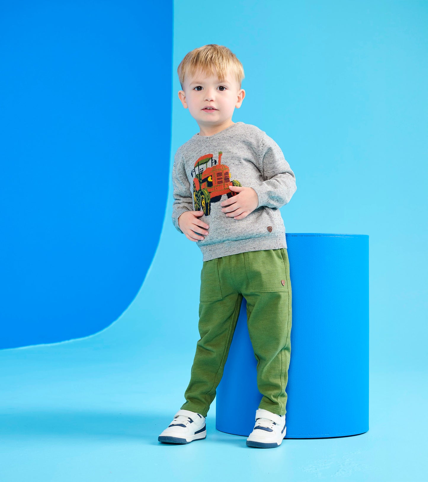 Baby & Toddler Boys Tractor V-Neck Sweater