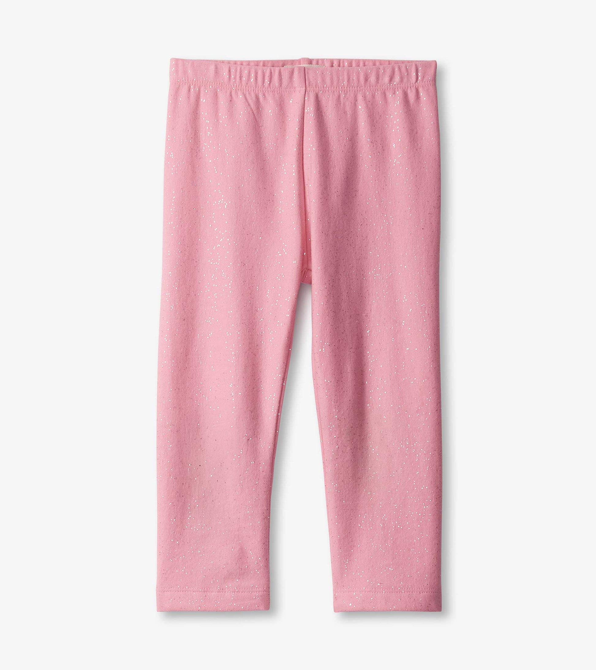 Cozy sea pink leggings with a soft texture and subtle glitter pattern, designed for baby and toddler girls.