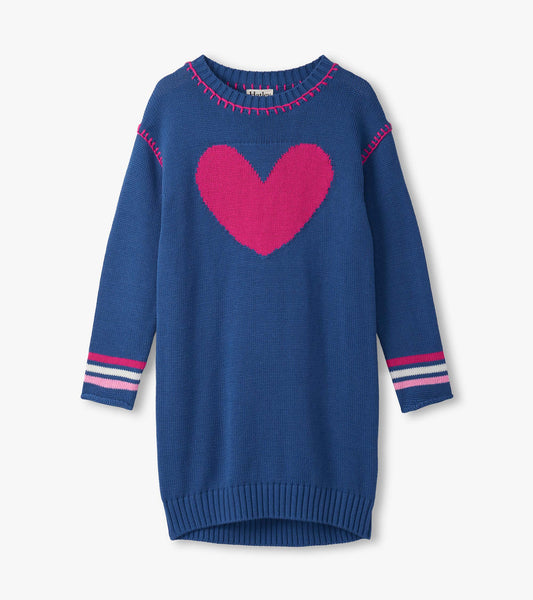 Girls Sapphire Drop Shoulder Sweater Dress