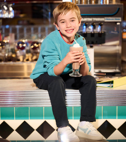 Boys Teal Button Neck Sweater