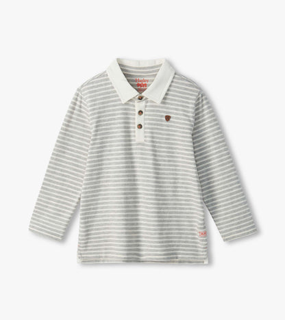 Boys Athletic Grey Stripes Rugby Shirt