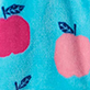 View Girls Apple Orchard Fleece Zip-Up Hoodie Blue swatch with pink apples and small navy leaves