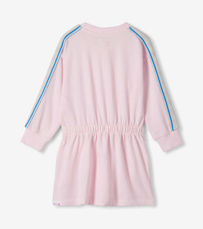 Girls Pink Sweatshirt Dress