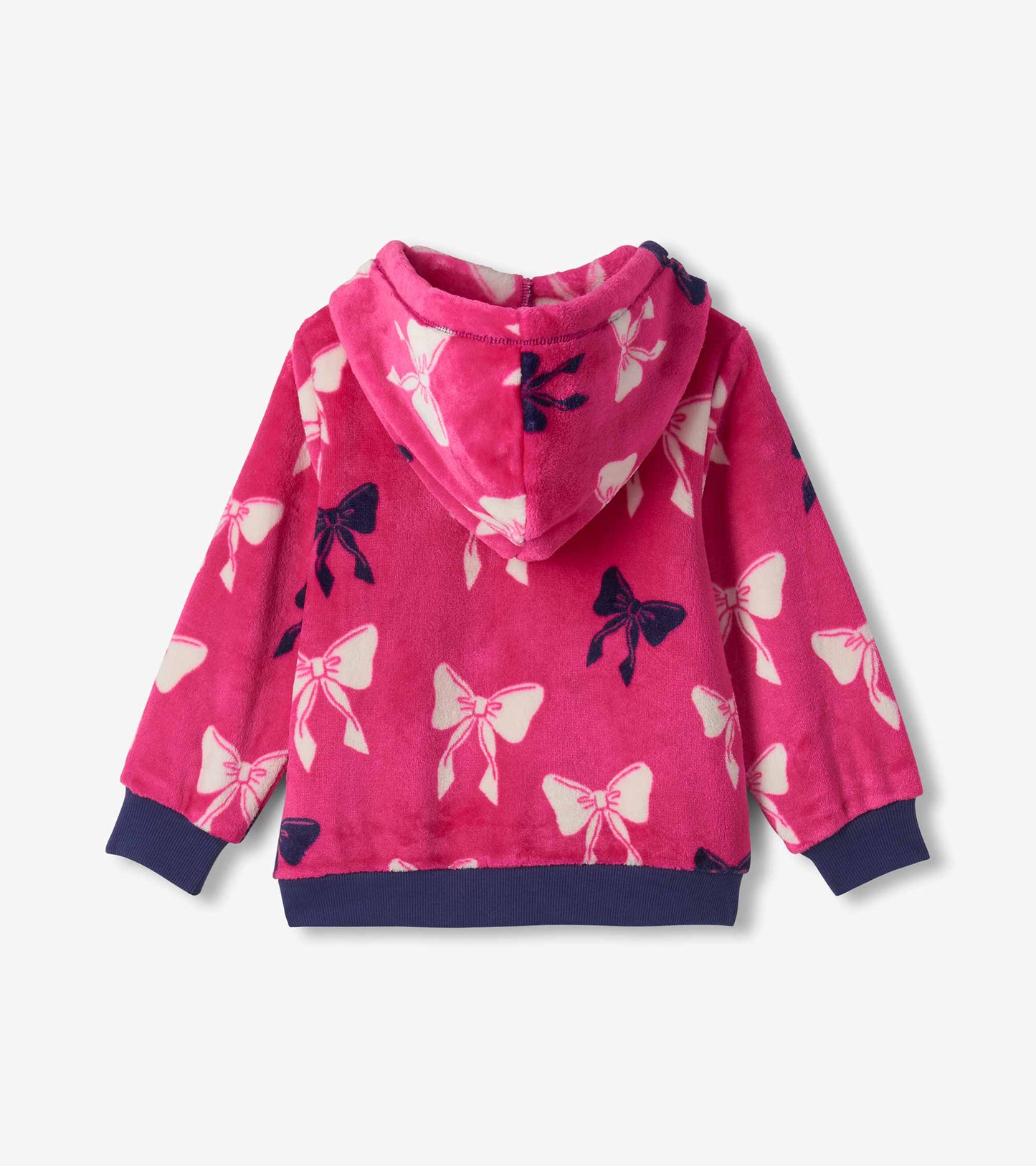 Girls Big Bows Fleece Zip-Up Hoodie
