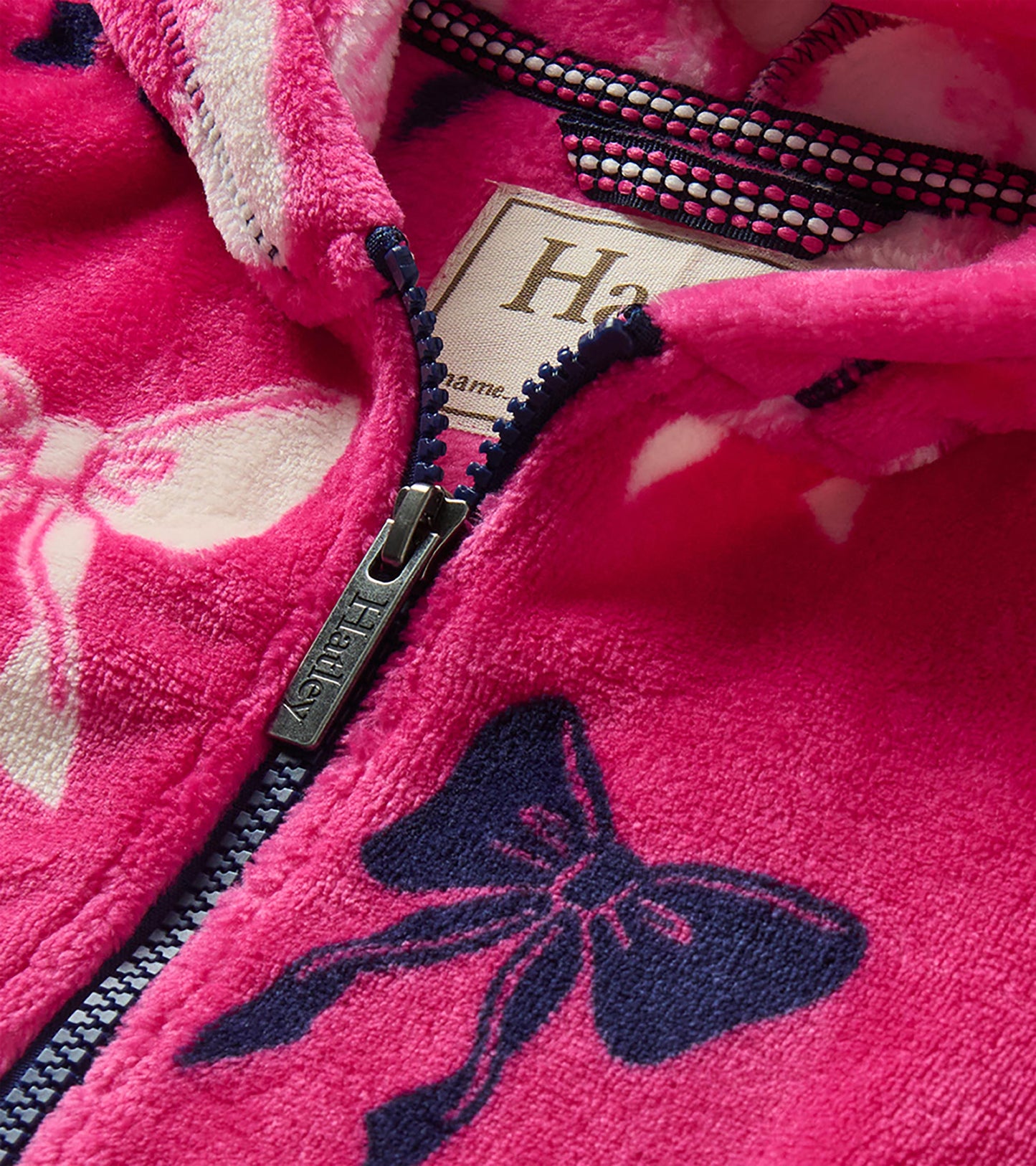 Girls Big Bows Fleece Zip-Up Hoodie