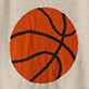 View Boys Basketball Crew Neck Sweater Orange basketball with black lines on a light beige background