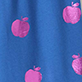 View Girls Foil Apples Relaxed Fit Cuffed Track Pants Blue swatch with small pink apple motifs