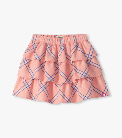 Girls Blossom Plaid Ruffle Skirt