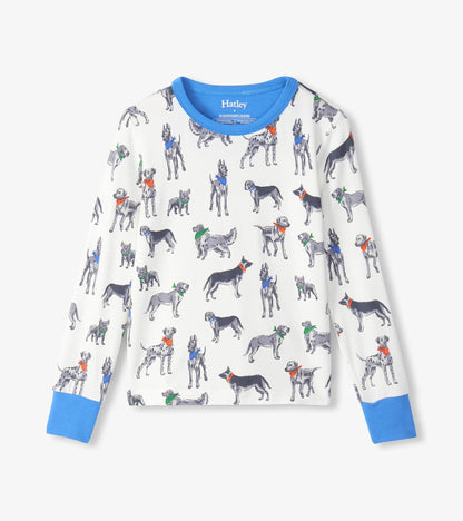 Boys Grey Dogs Pajama Set