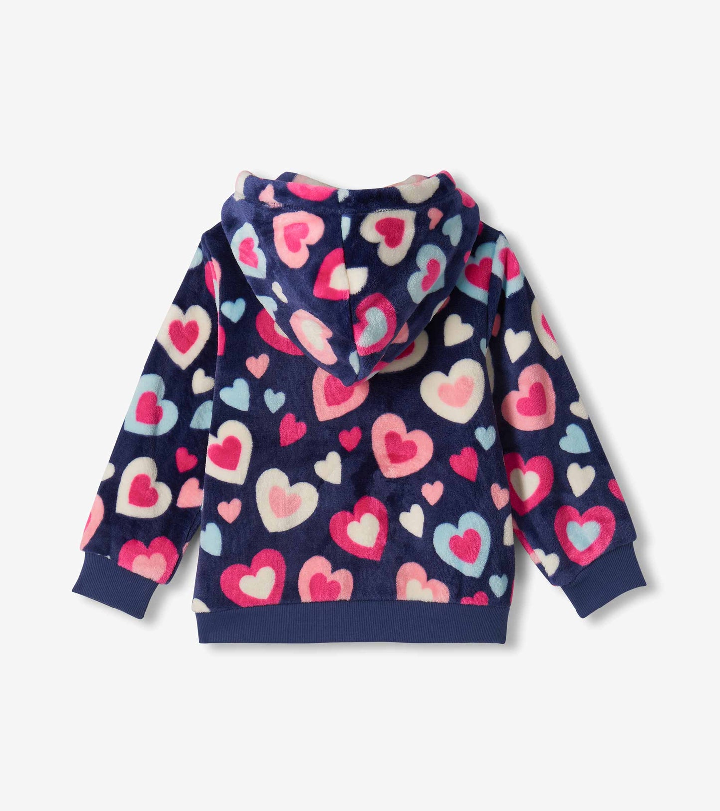 Girls Bunches of Hearts Fleece Zip-Up Hoodie