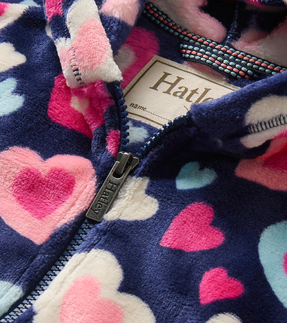 Girls Bunches of Hearts Fleece Zip-Up Hoodie