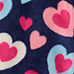 View Girls Bunches of Hearts Fleece Zip-Up Hoodie pink and red heart pattern on dark blue background